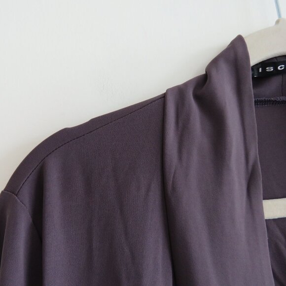 OSKA ISCHIKO Drapey Open Front Circle Cardigan in Mauve Purple Lagenlook Minimal - Picture 4 of 12